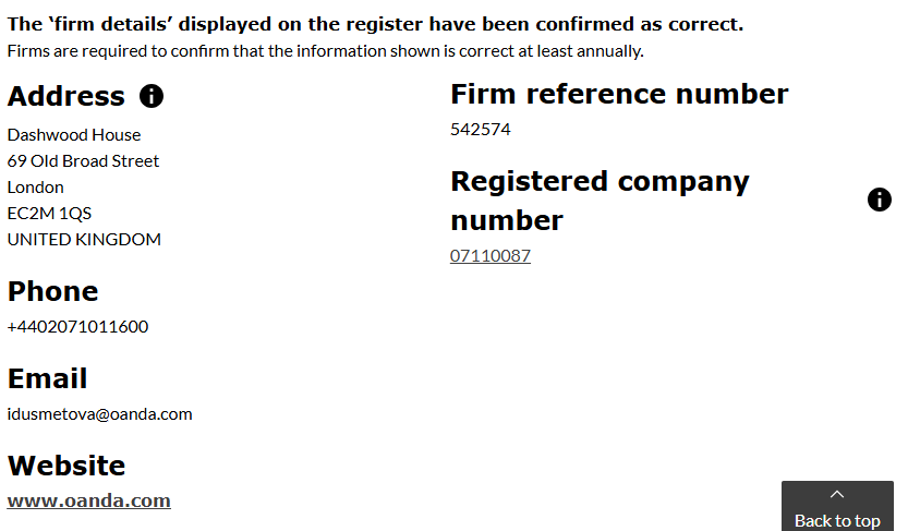 Oanda FCA