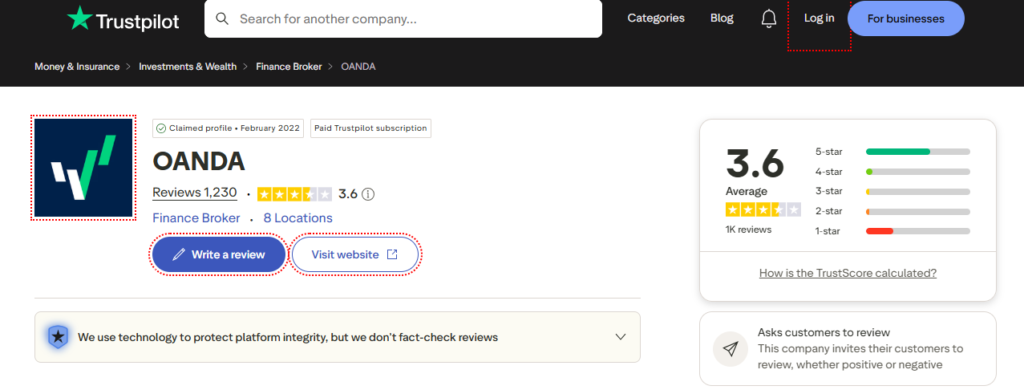 Oanda Trustpilot