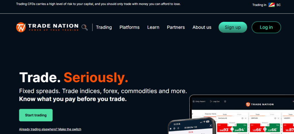 Trade Nation Website